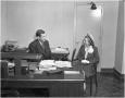 Photograph: [George Newman and Helen Hayes in Mr. Newman's office]