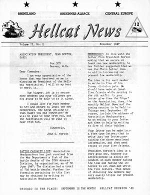 Primary view of object titled 'Hellcat News, (Wilmington, Del.), Vol. 2, No. 2, Ed. 1, November 1947'.