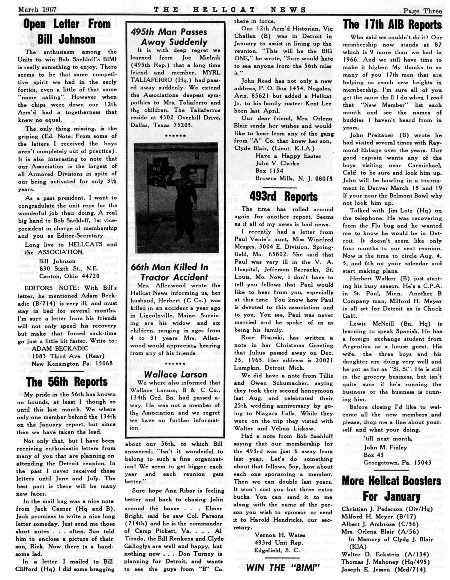 Hellcat News, (Skokie, Ill.), Vol. 21, No. 7, Ed. 1, March 1967
                                                
                                                    [Sequence #]: 3 of 6
                                                