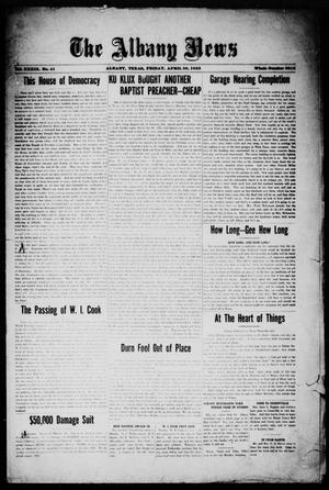 Primary view of object titled 'The Albany News (Albany, Tex.), Vol. 39, No. 41, Ed. 1 Friday, April 20, 1923'.