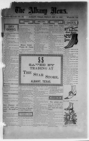 Primary view of object titled 'The Albany News. (Albany, Tex.), Vol. 14, No. 24, Ed. 1 Friday, September 24, 1897'.