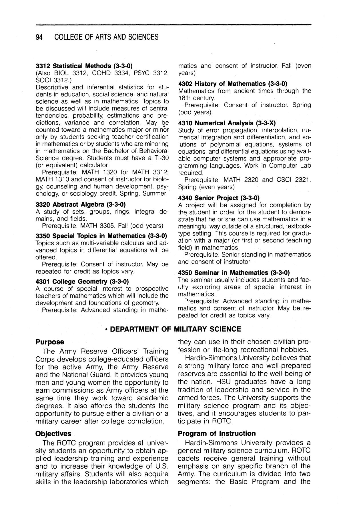 Catalog of Hardin-Simmons University, 1994-1995 Undergraduate Bulletin
                                                
                                                    94
                                                