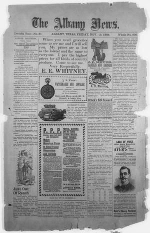 Primary view of object titled 'The Albany News. (Albany, Tex.), Vol. 12, No. 31, Ed. 1 Friday, November 15, 1895'.
