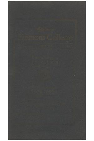 Primary view of object titled 'Catalogue of Simmons College, 1919-1920'.
