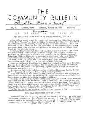 Primary view of object titled 'The Community Bulletin (Abilene, Texas), No. 24, Saturday, January 27, 1968'.