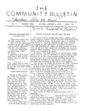 Primary view of object titled 'The Community Bulletin (Abilene, Texas), No. 12, Saturday, November 4, 1967'.