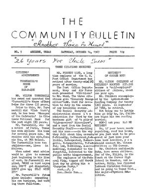 Primary view of object titled 'The Community Bulletin (Abilene, Texas), No. 9, Saturday, October 14, 1967'.