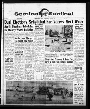 Primary view of object titled 'Seminole Sentinel (Seminole, Tex.), Vol. 56, No. 19, Ed. 1 Thursday, March 28, 1963'.