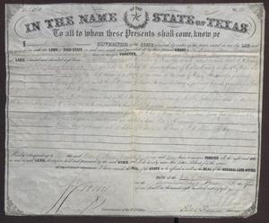 Primary view of object titled '[Texas Land Grant to the Heirs of James Maxwell, June 17, 1856]'.