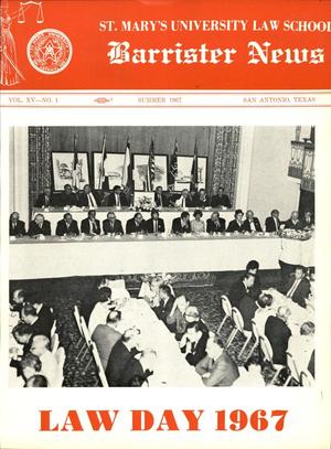 Barrister News, Volume 15, Number 1, Summer, 1967
