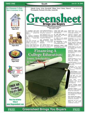 Primary view of object titled 'Greensheet (Houston, Tex.), Vol. 36, No. 235, Ed. 1 Thursday, June 23, 2005'.