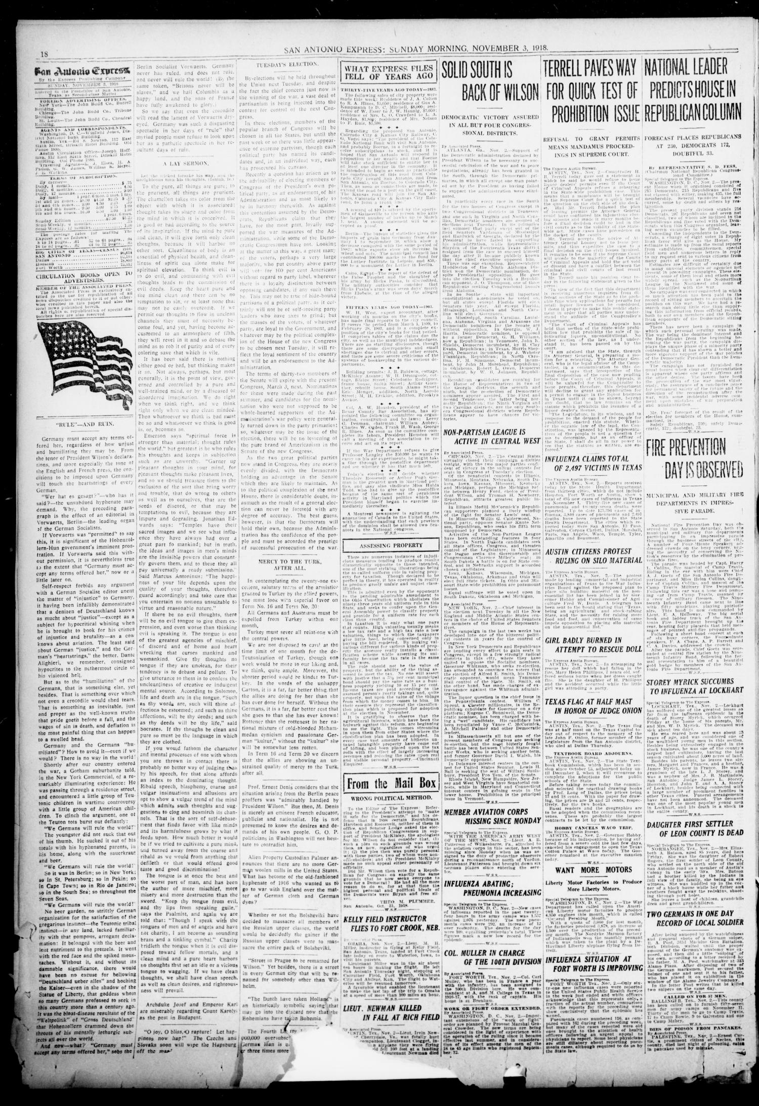 San Antonio Express. (San Antonio, Tex.), Vol. 53, No. 308, Ed. 1 Sunday, November 3, 1918
                                                
                                                    [Sequence #]: 18 of 58
                                                