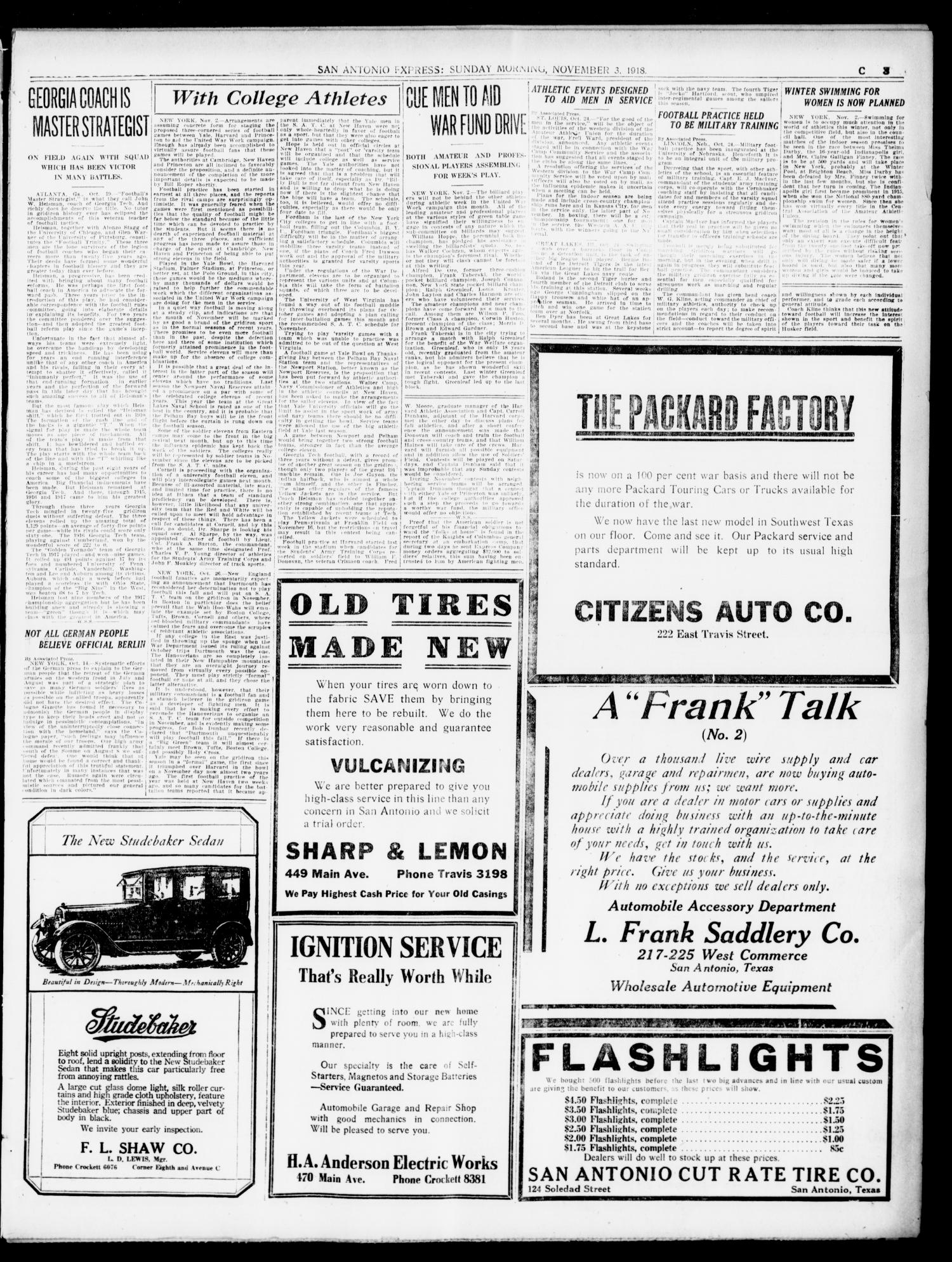 San Antonio Express. (San Antonio, Tex.), Vol. 53, No. 308, Ed. 1 Sunday, November 3, 1918
                                                
                                                    [Sequence #]: 39 of 58
                                                