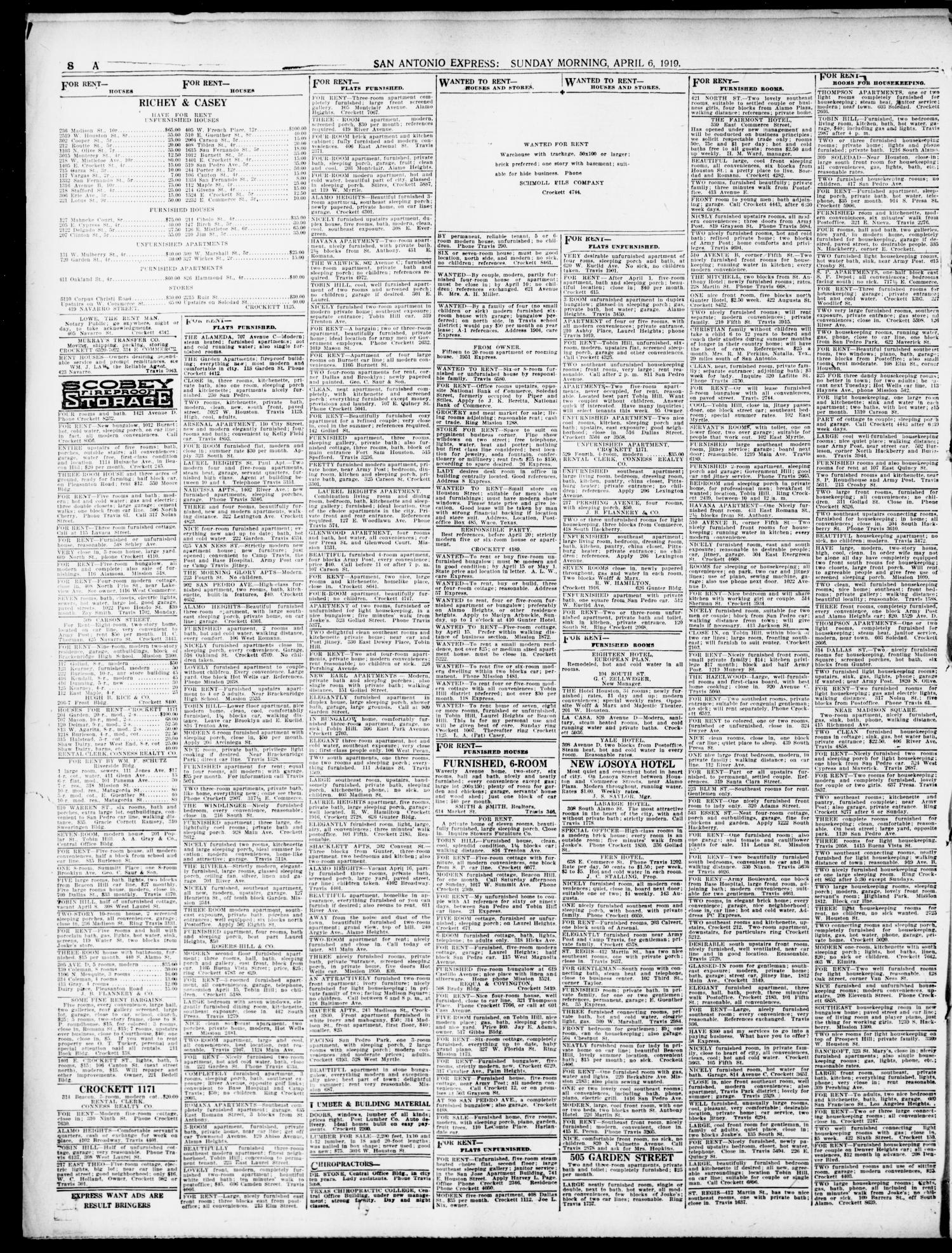 San Antonio Express. (San Antonio, Tex.), Vol. 54, No. 95, Ed. 1 Sunday, April 6, 1919
                                                
                                                    [Sequence #]: 56 of 80
                                                