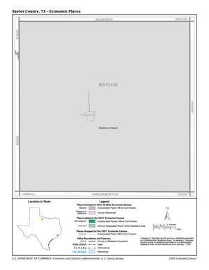 Primary view of object titled '2007 Economic Census Map: Baylor County, Texas - Economic Places'.