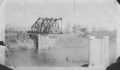 Photograph: [Construction of the Brazos River Bridge. Bridge is halfway across th…