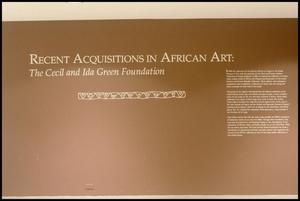 Primary view of object titled 'Recent Acquisitions in African Art: The Cecil and Ida Green Foundation [Exhibition Photographs]'.