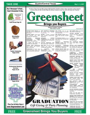 Primary view of object titled 'The Greensheet (Austin, Tex.), Vol. 30, No. 12, Ed. 1 Thursday, May 3, 2007'.