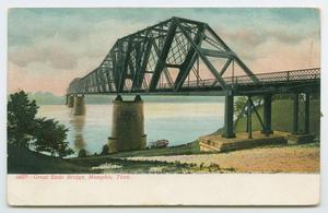 Primary view of object titled '[Postcard of Great Eads Bridge in Memphis, Tennessee]'.