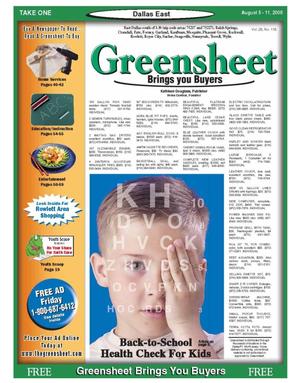 Primary view of object titled 'The Greensheet (Dallas, Tex.), Vol. 29, No. 118, Ed. 1 Friday, August 5, 2005'.