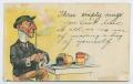 Primary view of [Postcard of Man with Two Mugs]