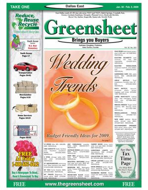 Primary view of object titled 'The Greensheet (Dallas, Tex.), Vol. 32, No. 300, Ed. 1 Friday, January 30, 2009'.