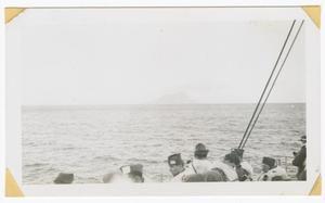 Primary view of object titled '[Soldiers on a Ship Passing the Rock of Gibraltar]'.