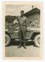 Photograph: [Albin Berglund Standing in Front of a Jeep]