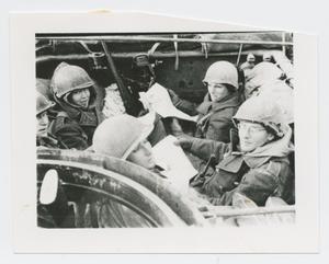 Primary view of object titled '[Soldiers in a Troop Transport]'.