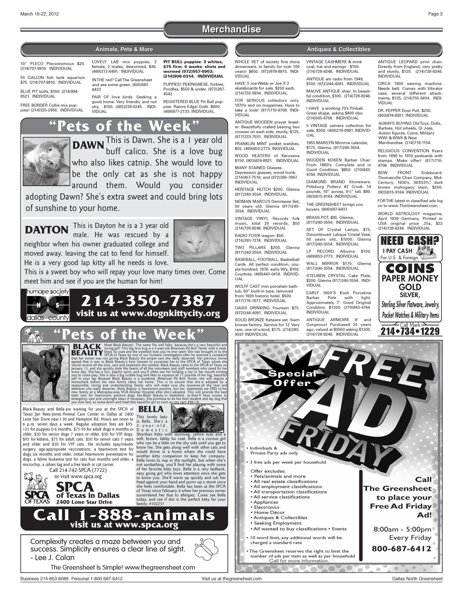 The Greensheet (Dallas, Tex.), Vol. 35, No. 350, Ed. 1 Friday, March 16, 2012
                                                
                                                    [Sequence #]: 3 of 44
                                                