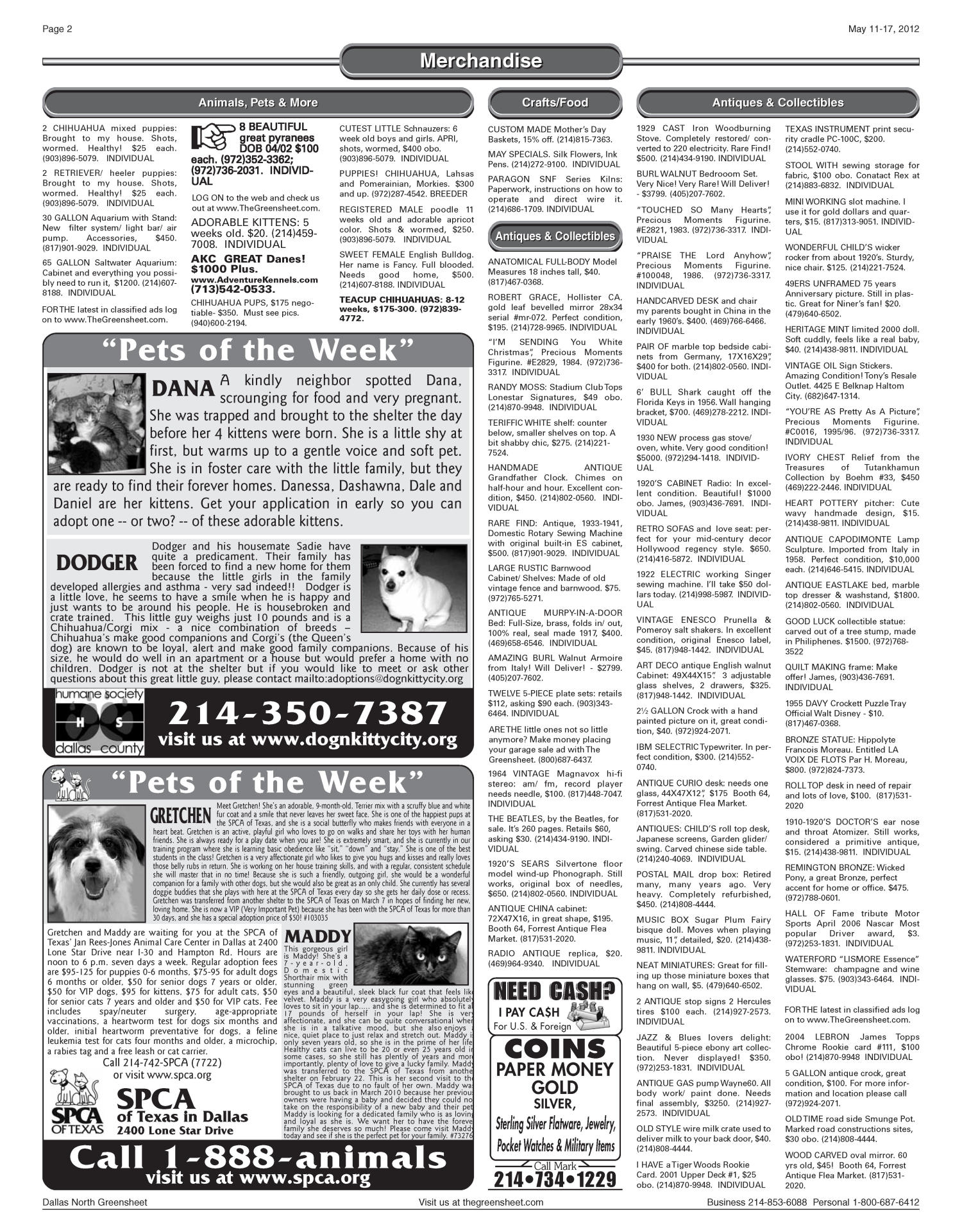 The Greensheet (Dallas, Tex.), Vol. 36, No. 42, Ed. 1 Friday, May 11, 2012
                                                
                                                    [Sequence #]: 2 of 48
                                                