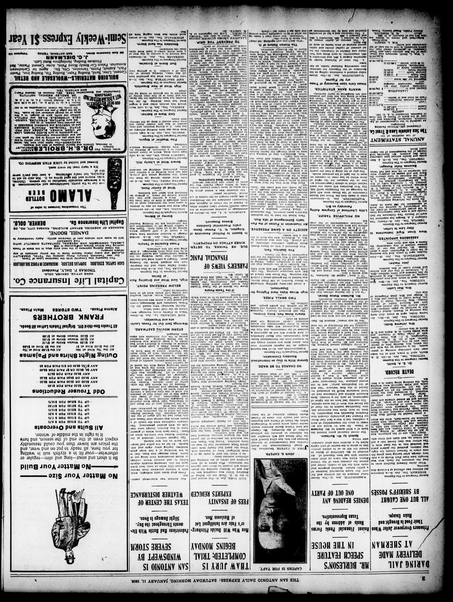 The Daily Express. (San Antonio, Tex.), Vol. 43, No. 11, Ed. 1 Saturday, January 11, 1908
                                                
                                                    [Sequence #]: 2 of 12
                                                