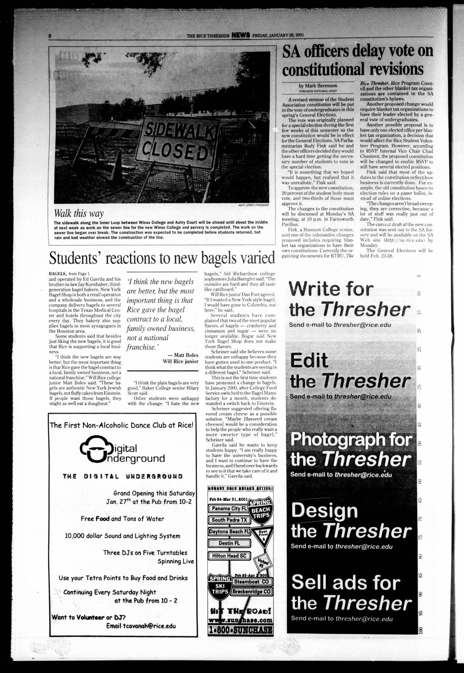 The Rice Thresher, Vol. 88, No. 18, Ed. 1 Friday, January 26, 2001
                                                
                                                    [Sequence #]: 8 of 28
                                                