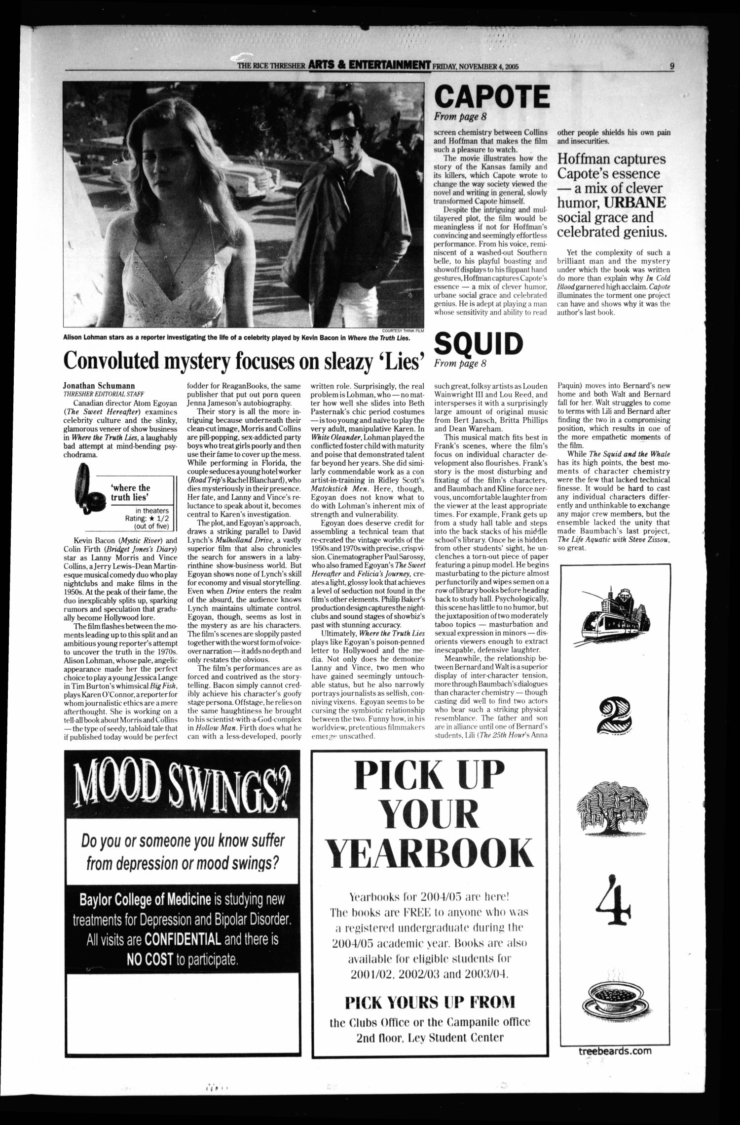 The Rice Thresher, Vol. 93, No. 11, Ed. 1 Friday, November 4, 2005
                                                
                                                    [Sequence #]: 9 of 16
                                                