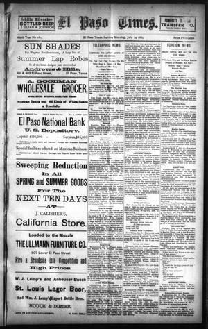 Primary view of El Paso Times. (El Paso, Tex.), Vol. NINTH YEAR, No. 161, Ed. 1 Sunday, July 14, 1889