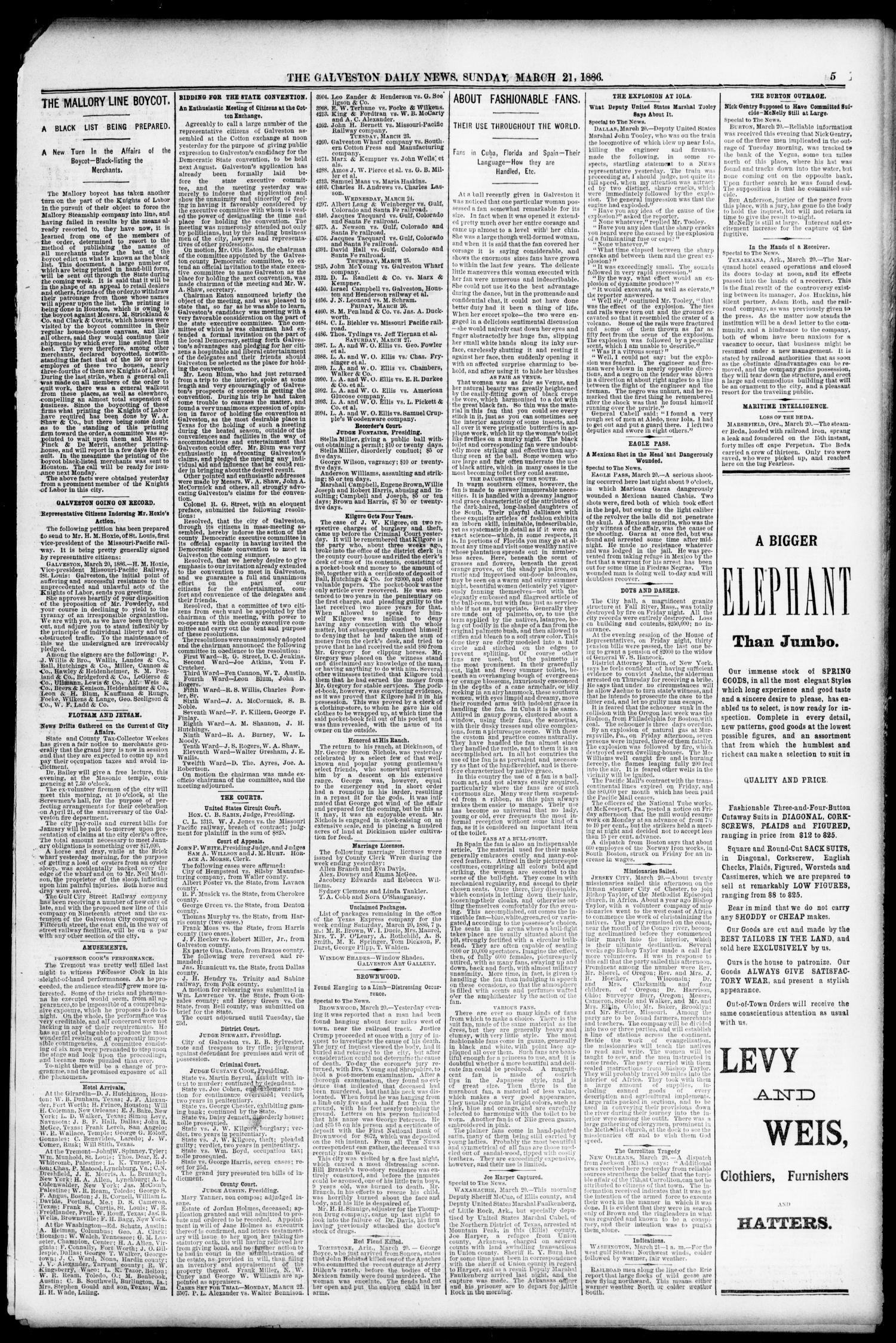 The Galveston Daily News. (Galveston, Tex.), Vol. 44, No. 338, Ed. 1 Sunday, March 21, 1886
                                                
                                                    [Sequence #]: 5 of 12
                                                