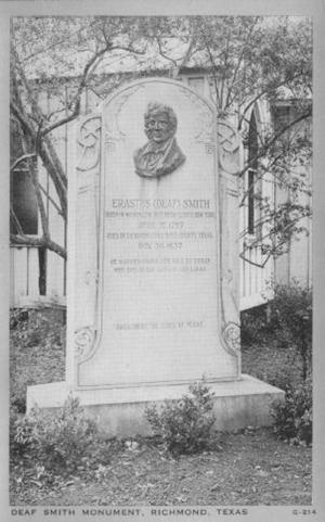 Primary view of object titled '[The Deaf Smith Monument, Richmond, Texas.]'.