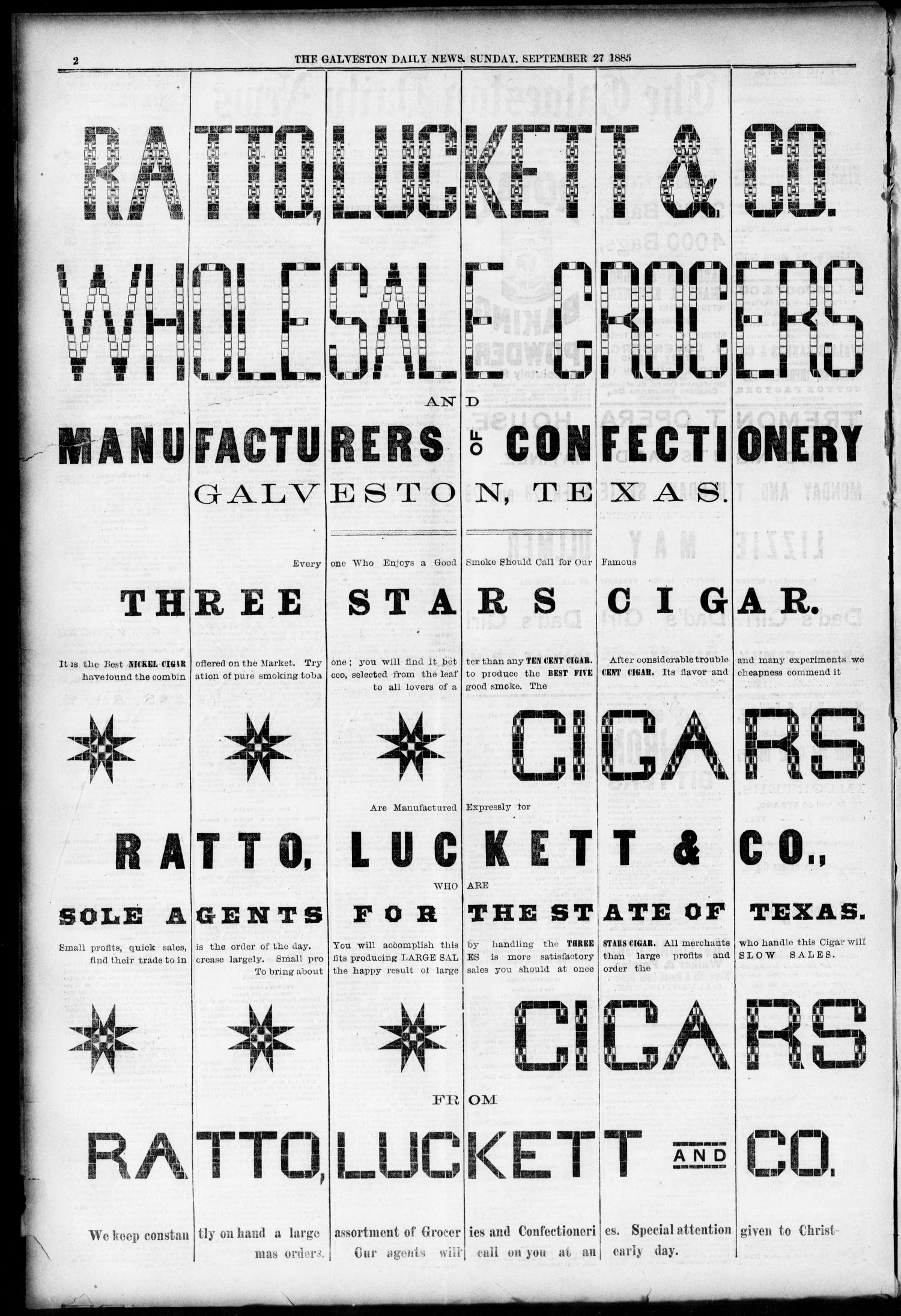 The Galveston Daily News. (Galveston, Tex.), Vol. 44, No. 156, Ed. 1 Sunday, September 27, 1885
                                                
                                                    [Sequence #]: 2 of 12
                                                