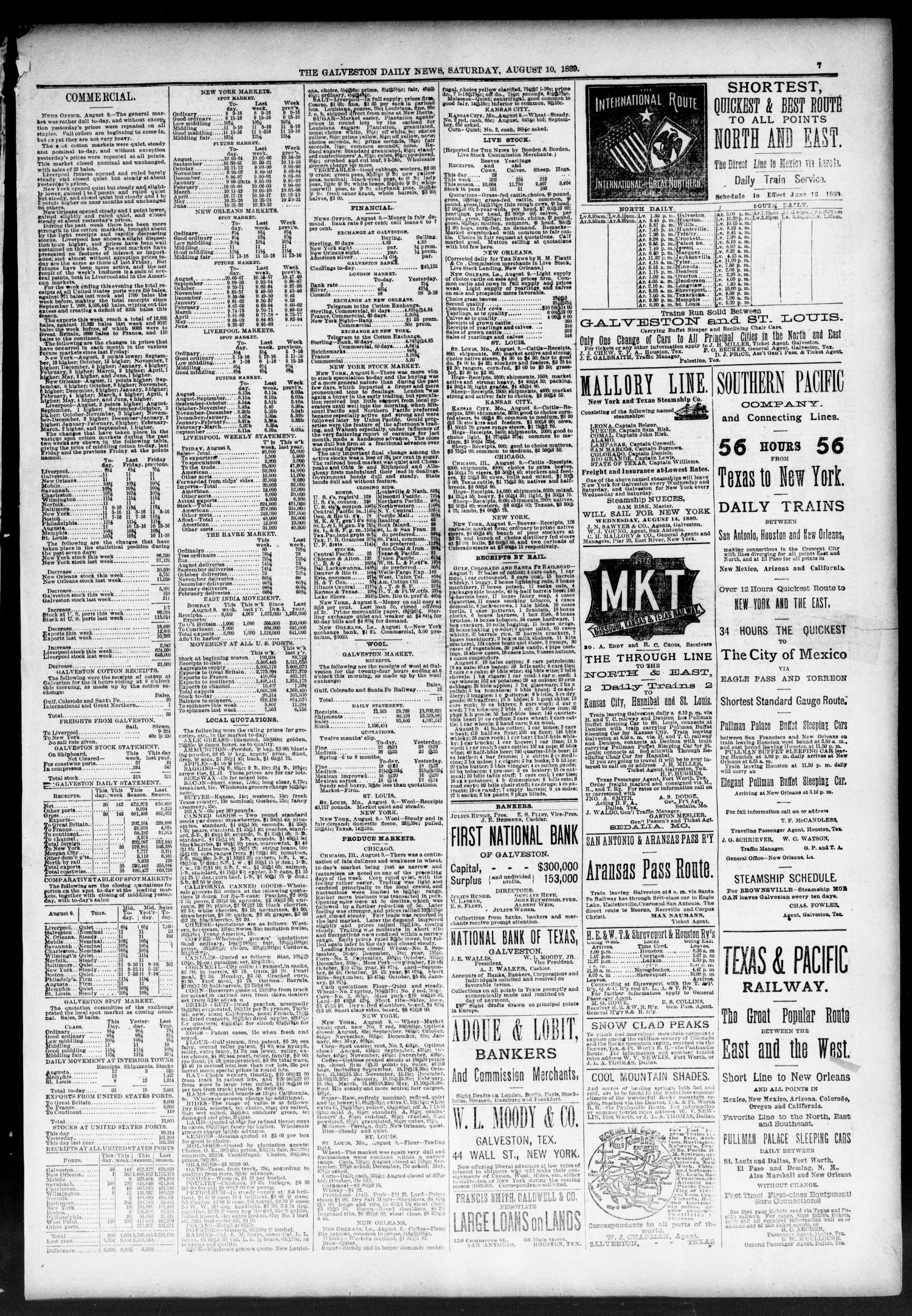 The Galveston Daily News. (Galveston, Tex.), Vol. 48, No. 105, Ed. 1 Saturday, August 10, 1889
                                                
                                                    [Sequence #]: 7 of 8
                                                