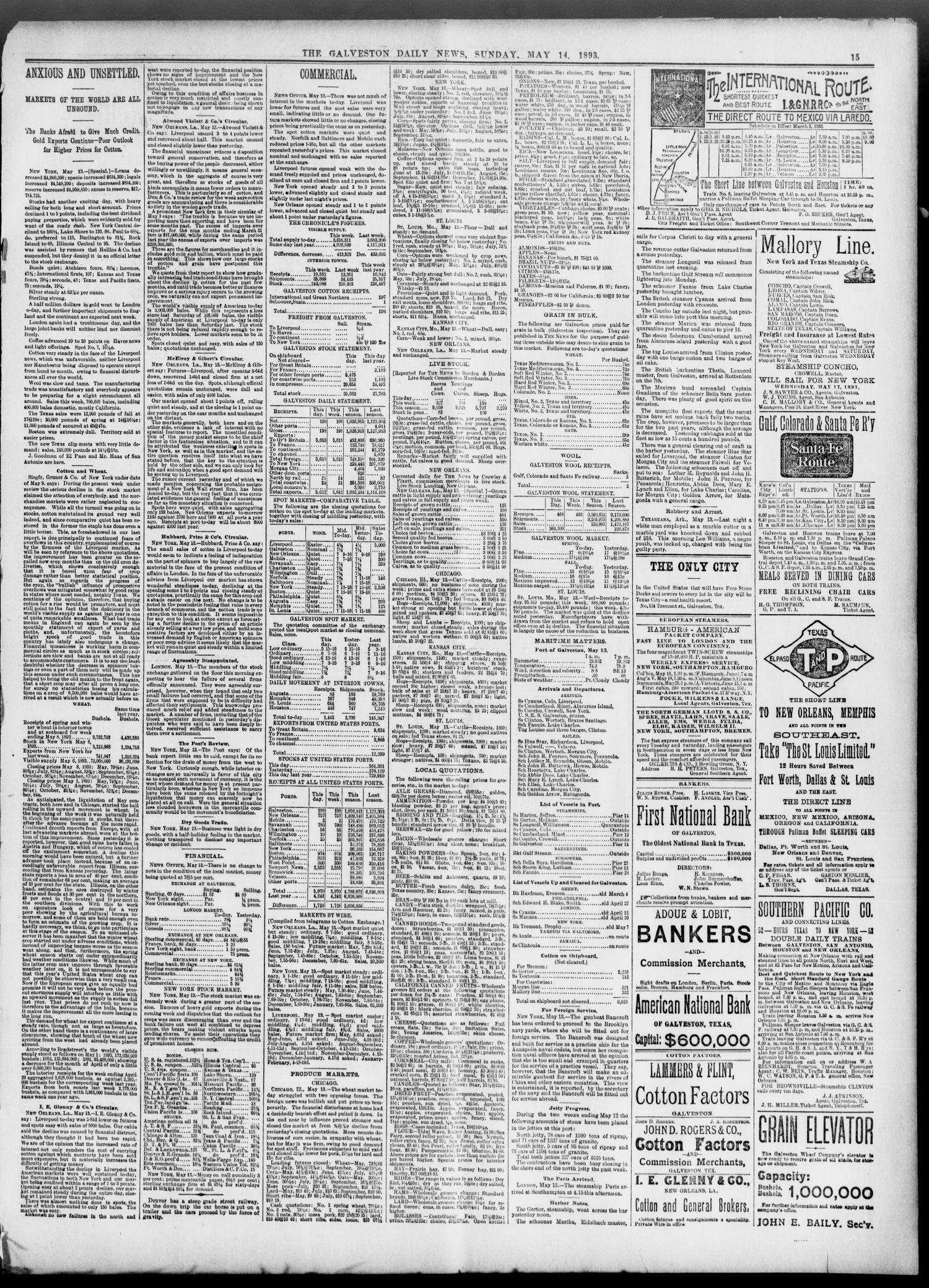 The Galveston Daily News. (Galveston, Tex.), Vol. 52, No. 52, Ed. 1 Sunday, May 14, 1893
                                                
                                                    [Sequence #]: 7 of 16
                                                