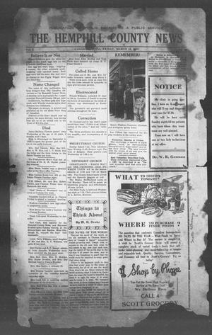 Primary view of object titled 'The Hemphill County News (Canadian, Tex), Vol. 1, No. 27, Ed. 1, Friday, March 10, 1939'.