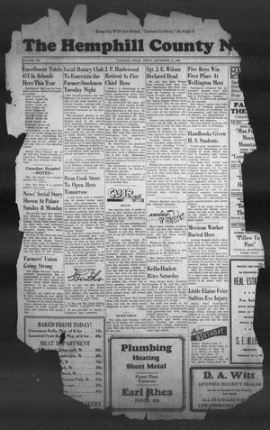 Primary view of object titled 'The Hemphill County News (Canadian, Tex), Vol. 8, No. 1, Ed. 1, Friday, September 14, 1945'.