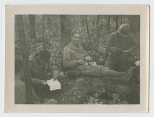 Primary view of object titled '[Soldiers Reading Mail]'.