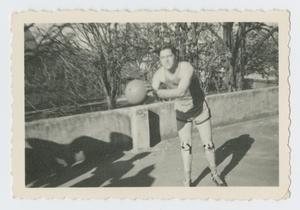 Primary view of object titled '[Cox Throwing Basketball]'.