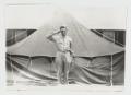 Photograph: [Robert Quail Saluting in Front of a Tent]