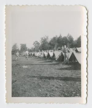 Primary view of object titled '[Soldiers Standing by Tents]'.
