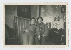 Primary view of object titled '[Two Soldiers in Room]'.
