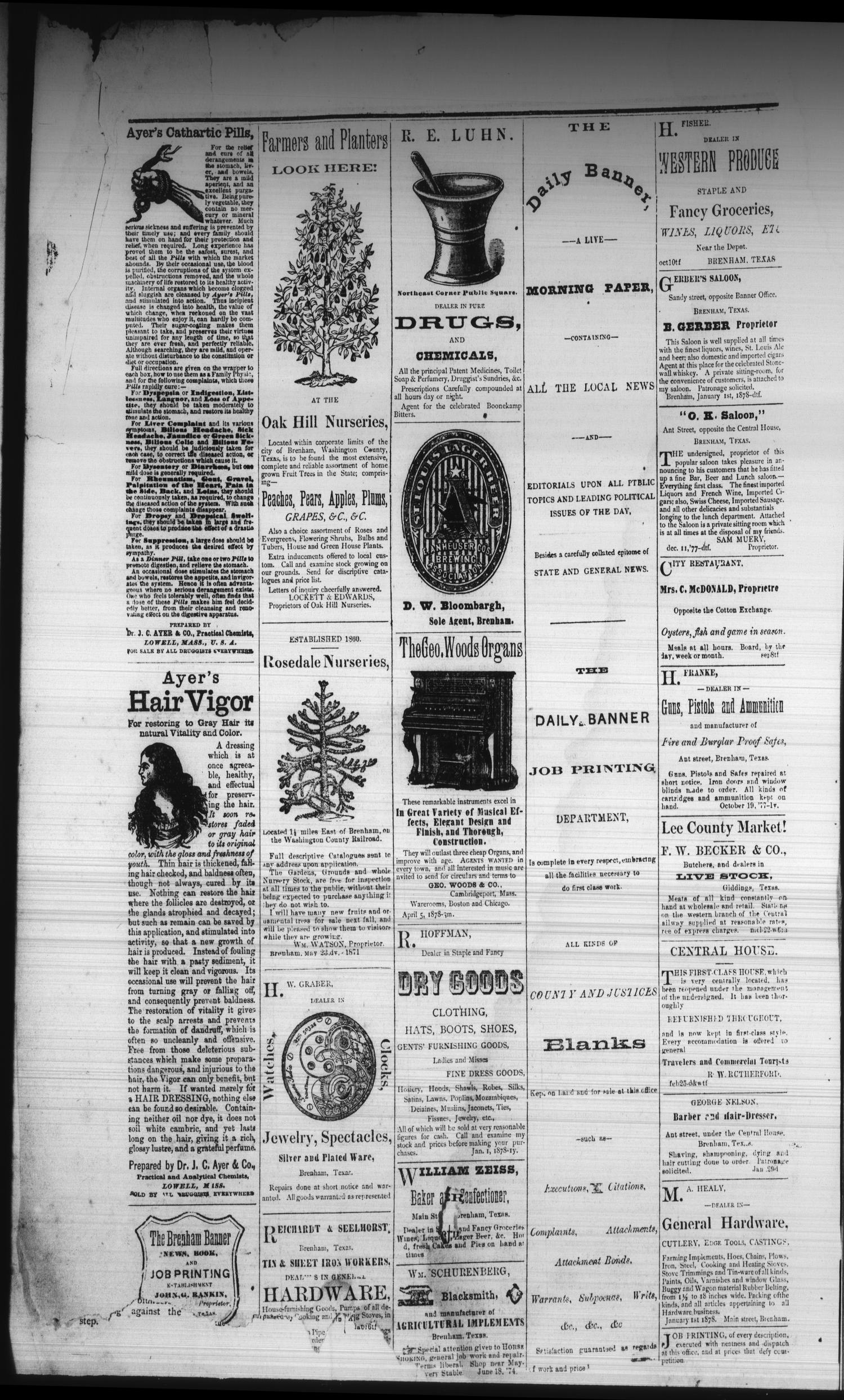 The Daily Banner. (Brenham, Tex.), Vol. 3, No. 132, Ed. 1 Sunday, June 2, 1878
                                                
                                                    [Sequence #]: 4 of 4
                                                