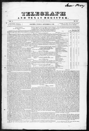 Primary view of Telegraph and Texas Register (Columbia, Tex.), Vol. 1, No. 28, Ed. 1, Tuesday, September 6, 1836