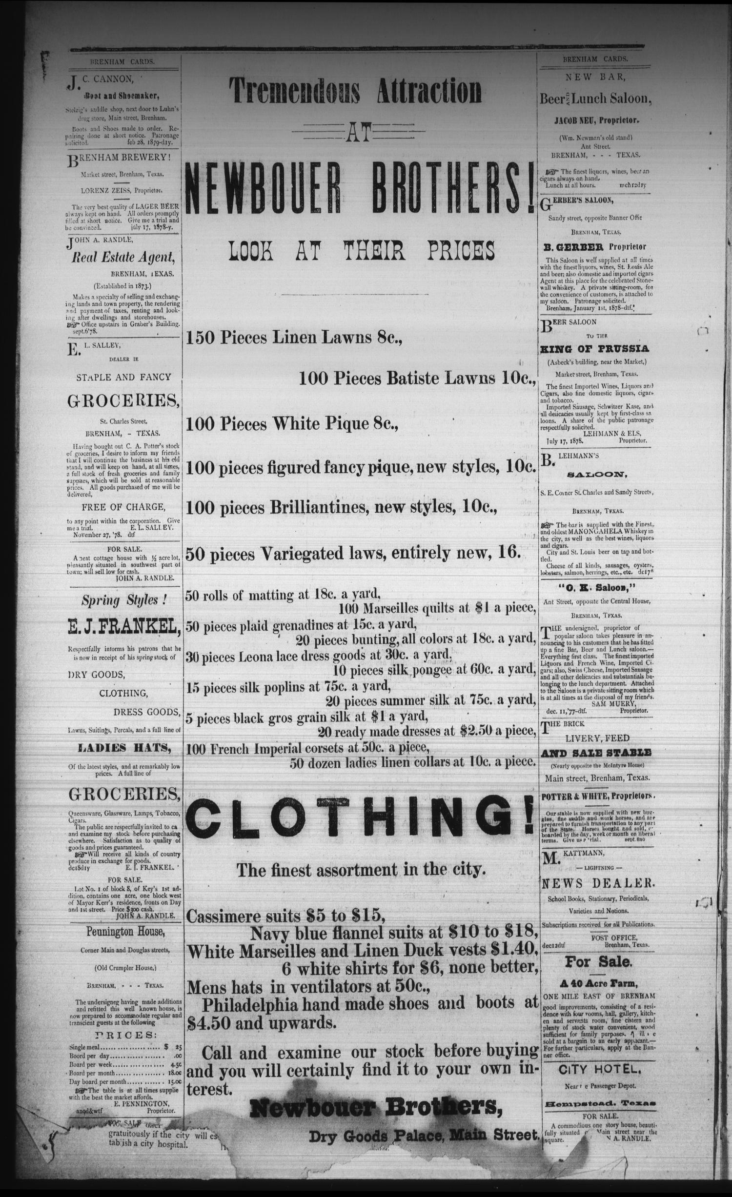 The Daily Banner. (Brenham, Tex.), Vol. 4, No. 137, Ed. 1 Sunday, June 8, 1879
                                                
                                                    [Sequence #]: 4 of 4
                                                